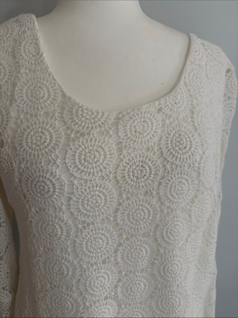 White Lace-lined women’s blouse